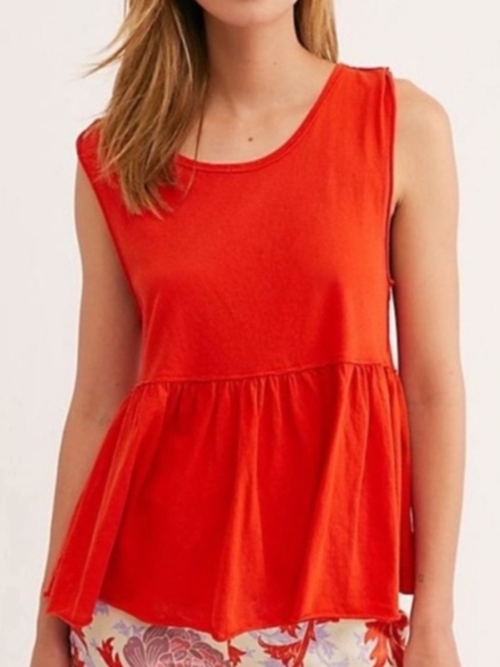 We The Free Peplum Tank - Bright Orange